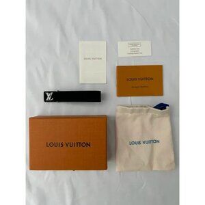 Matte Black Louis Vuitton LV Slim Bracelet Adjustable Size W/ Box